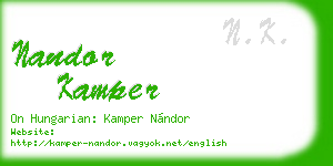 nandor kamper business card