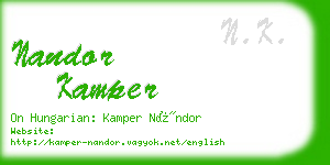 nandor kamper business card